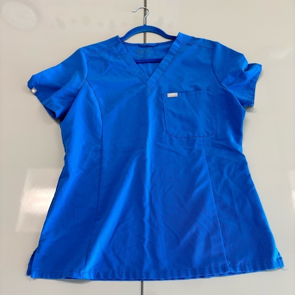 Figs Scrub Top. Carribean Blue. Size medium